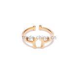 Customized Unisex Boys Girls 2 Colors Gold Silver U Letter Ring Jewellery Wholesale