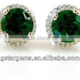 925 Stering Silver Created Emerald Set Jewelry Oval Shape