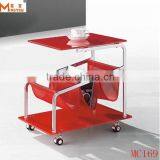 Square Red Tempered Glass Side Table thumbnail-1