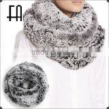 factory price wholesale dyed snow top rex rabbit fur scarf /real rex fur scarf