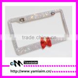 Red bow tie attchment bling License Plate Frame Car accessories Auto OEM Girly gift