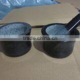 polished stone mortar and pestle