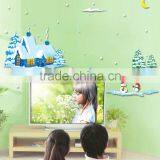 ALFOERVER Pvc Snow Mountain Christmas Wall Decals thumbnail-3