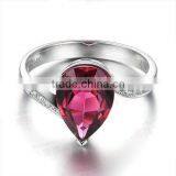 Unique Design Water Drop White Gold Ring thumbnail-1