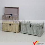 Set of 3 Nice Color Shabby Decorative Wooden Storage Trunk Box Quality Choice