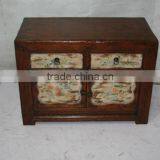 Chinese Antique Two Door Two Drawer Small Cabinet thumbnail-1