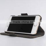 Full-grain Cowhide Leather With Retro 18oz Waxed Canvas Case for IPhone 6s Plus Handmade Waxed Canvas Bag Case for Mobile Phone