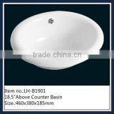 Sanitary Ware Ceramic China Oval Counter Wash Basin thumbnail-1