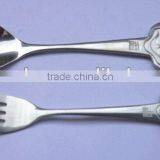 Children Carton Spoon and Fork Wiht Tiger Patterns on Handle