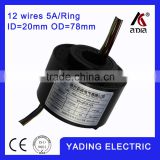 SRH2078-12 s rotating ring Through hole ID 20mm. OD.78mm. 12Wires, 10A