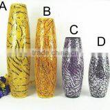 glass mosaic cylinder vase and candle hodler in gold color