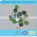 High End 2 Hole With Metal Ring Plastic Alphabet Buttons