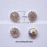 (M0265) 11mm Side Length Metal Rhinestone Embellishment Without Loop,silver Plating