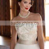Popular Sale Scoop Pearl Lace Embroidered Wedding Dress thumbnail-4
