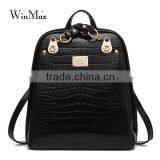 Teenage PU Leather Backpack for Girls High Quality Alligator School Bags
