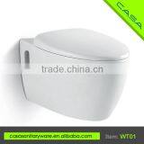 Modern Design Wall Hung Waterless Clearly Ceramic Western Toilet Price for Public Places thumbnail-1