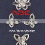 Fashion Wax Micro Pave Setting Jewelry Set,small Prong AAA Grade cz Quality Rhodium Wholesale Costume Silver Jewellry Set thumbnail-1