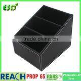 PU Leather Desktop Storage Box for Remote Control Mobile Phone Cosmetics Office Supplies Holder Collection Desk Organizer thumbnail-2