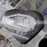 natural agate geode heart