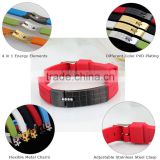 top quality stainless steel clasp magnetic silicon bracelet for men silicone energy bracelet rubber bracelet for sport                        
                                                Quality Choice