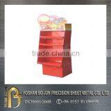 Made in China 2016 Custom Cheap Price 4 Tiers Metal Display Racks With Red Powder Coating, Metal Customized Racks China Supplier