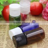 Blue Empty Straight Sided Cylinder PET Bottle for latex sample bottle 10ml with Filp Top Cap