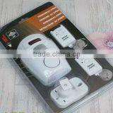 Home Security Motion Sensor Alarm Set With 2 Keychain Remotes