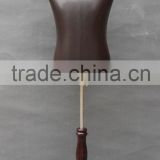 male bust dress form mannequin covered leather fabric