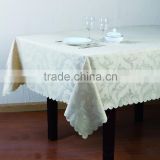 Damask Table cloth polyester jacquard fabric leaf design