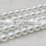 Beautiful 10MM White Color Pearl Round Beads Necklace Parts