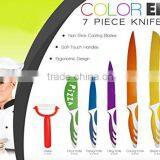 7 Piece Kitchen Knife Set - Color Coded Kitchen Knives With Soft-touch Handles thumbnail-3