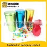 Round Cup Shape Tin Container with Slip Lid