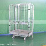 zinc plated 4 sides roll trolley