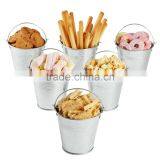 Set Of Six 11cm High Galvanised Steel Serving Buckets - For A Variety Of Uses thumbnail-1
