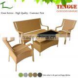 4-piece Outdoor PE Rattan Wicker Sofa and Chairs Set Rattan Patio Garden Furniture Set thumbnail-2