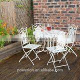 Fabulous Stylish Wrought Iron 4 Folding Chair 90cm Round Patio Set thumbnail-1