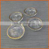 Wholesale Beautiful Clear Gold Gold Rim Glass Candle Holder thumbnail-1