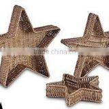 Silver Star Shape Little Willow Wicker Basket for Decoration thumbnail-1