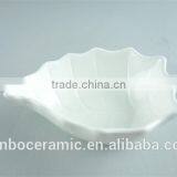 Stock Cheap Popular Small White Porcelain Leaf-shaped Dish thumbnail-2