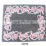 Rectangular Black With Red Patterns Glass Bead Place Mat Other Colours Also Available thumbnail-1