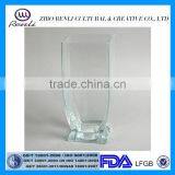 Wholesale Home Decor Clear Square Glass Vase with Pedestal