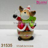 LED light ceramic indoor christmas decorations reindeer