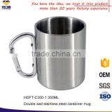 Hot Sale 10oz/300ml Double Walled Stainless Steel Carabiner Mug thumbnail-1