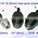 3mm to 8mm 3 Jaws Keyless Drill Chuck With Hex Quick Shank for Power Tools thumbnail-4