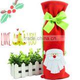 2016 New Cheap Christmas Decorations Red Santa Tree Wine Bottle Cover Bags Dinner Party Gift thumbnail-6