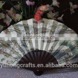 Elegant and High Quality Bamboo Silk Fan for Advertising thumbnail-3
