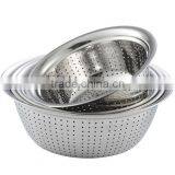 Metal Powder Coated Colander 3pieces in a Set Stainless Steel Fruit Wash Basket thumbnail-6