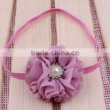 Chiffon Flower Headband With Pearl Center for Kids Hair Accessories thumbnail-6