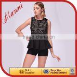 2014 black tent peplum top new fashion model blouse