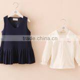 Wholesale Baby Girl Boutique Clothing Sets White Shirts and Dress 2 Piece thumbnail-2
